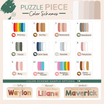 Wooden Name Puzzle, Upper and Lowercase, Gifts for Kids