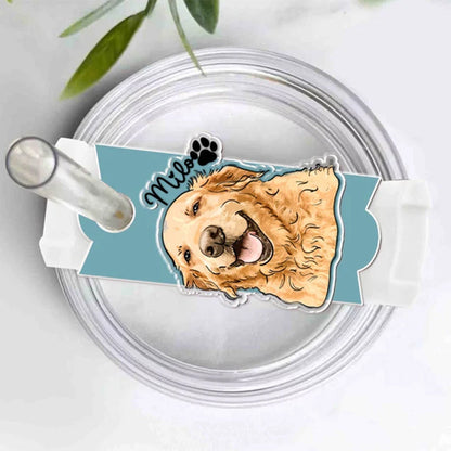 Custom Photo Tumbler Name Plate, Personalized Stanley Name Tag with Photo