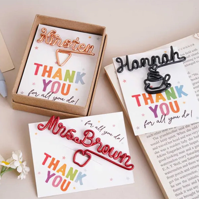 Personalized Wire Name Bookmark, Teacher Appreciation Gifts