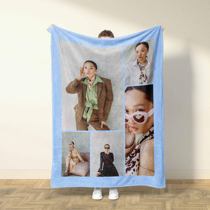 Custom Photo Collage Blanket, Minky or Sherpa Throw