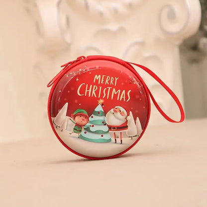 Personalization name Festive Red PVC Christmas Coin Purse