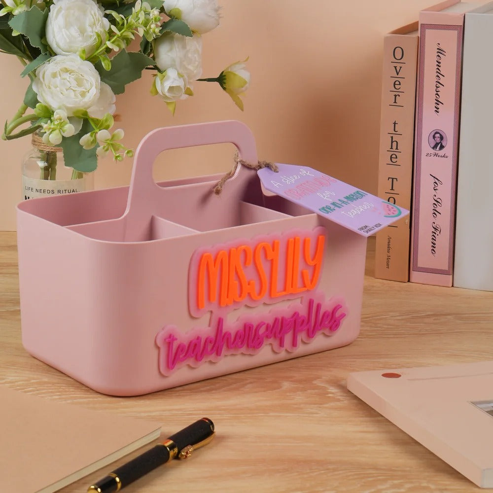 Personalised Teacher Fuel Caddy, Custom Desk Organiser
