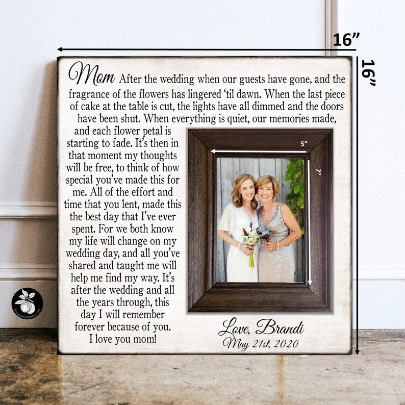 Unique Mother of the Bride Gift, Photo Frame