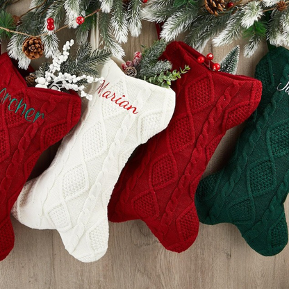 Personalized Dog Bone Christmas Stockings with Name