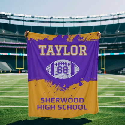 Football Blanket Personalized with Name Customized Football Team Player Gifts