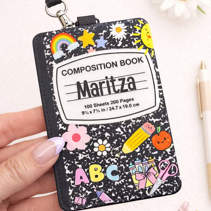 Personalized Teacher Badge Holder, Custom Name ID Badge