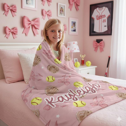 Customized Blankets  softball mat for girls