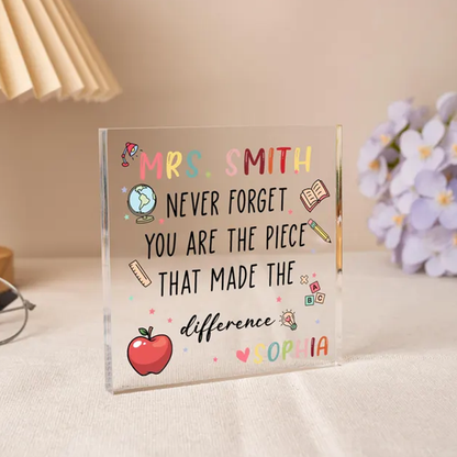 Teacher Appreciation Gift, Custom Thank You Teachers Plaque