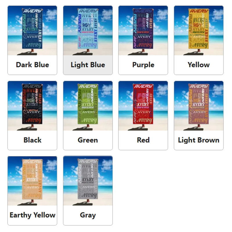 Customizable Beach Towel - Personalized Text Design