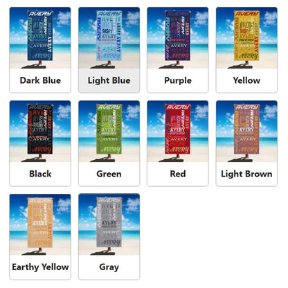 Customizable Beach Towel - Personalized Text Design