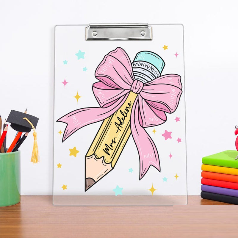 Personalized Teacher Gift, Acrylic Clipboard With Teacher Name