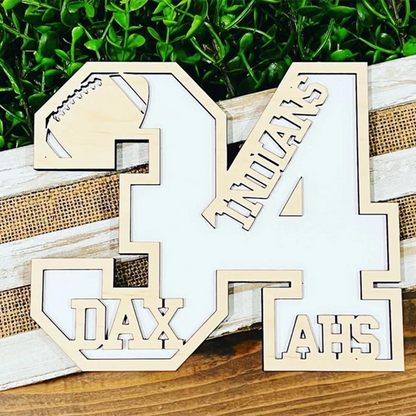 Senior Football Gift. Senior Night Gift. Jersey Number Sign. Graduation gift