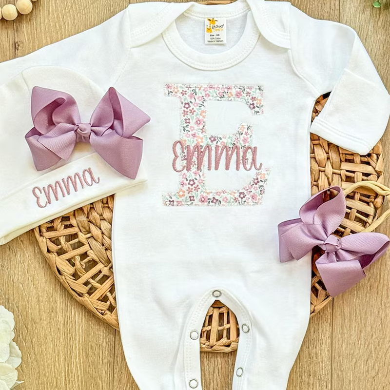 Personalized Baby Girl Coming Home Outfit