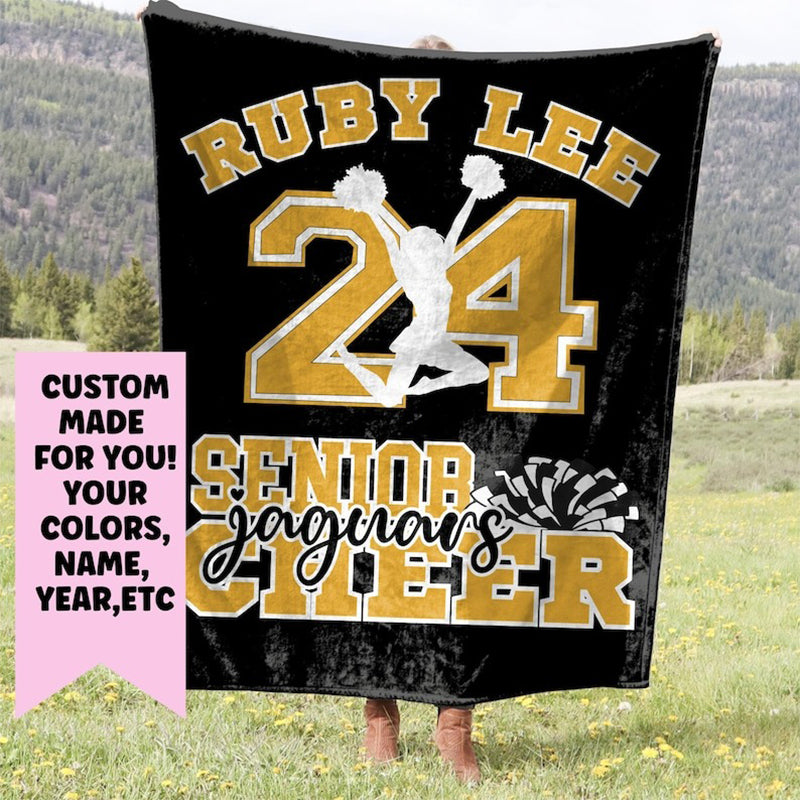 Personalized Cheer Blanket, Senior Night Gift