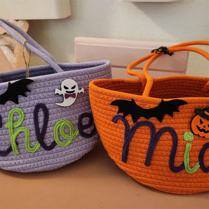 Custom Halloween Treat Bag with Name – Trick or Treat Basket
