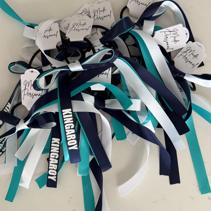 Personalised Team Ribbons with elastic | Custom Name Sports Ribbons