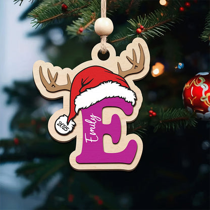 Personalized Name/Initials Christmas Reindeer & Tree Pendant