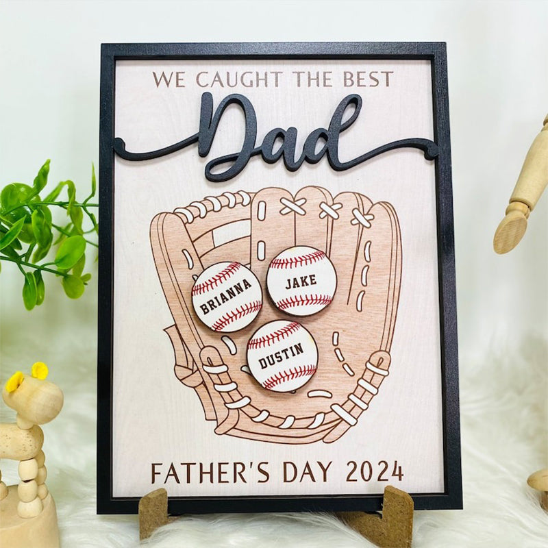 Personalized We Caught The Best Dad, Kid's Name Personalized Throwing Ball