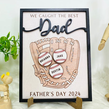 Personalized We Caught The Best Dad, Kid's Name Personalized Throwing Ball