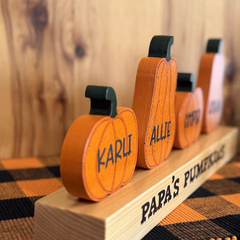 Personalized Halloween pumpkins, Wooden Halloween pumpkins with names