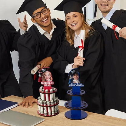 Personalized Graduation Cap Photo Wooden Cake Money Holder