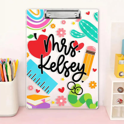 Personalized Teacher Gift, Custom Clipboard With Teacher Name