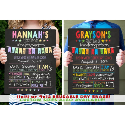 First Day of School Sign - Last Day of School Sign - Back To School Chalkboard