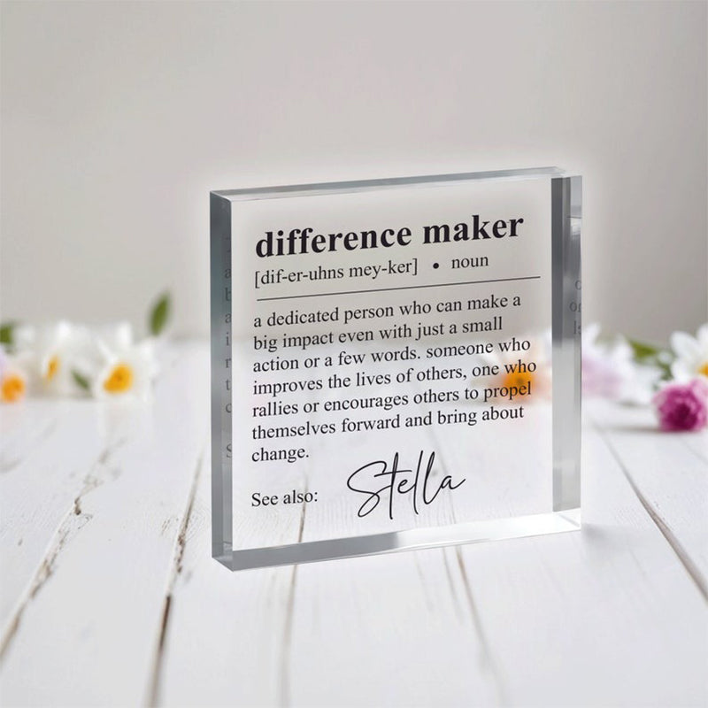 Difference Maker Gift, Plaque, Retirement Gift, Employee gift