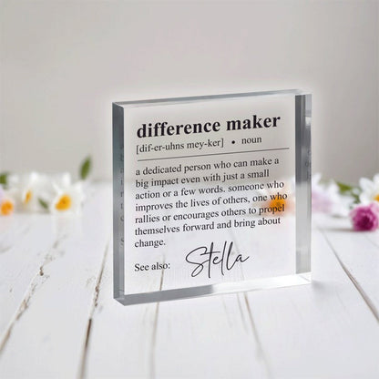 Difference Maker Gift, Plaque, Retirement Gift, Employee gift