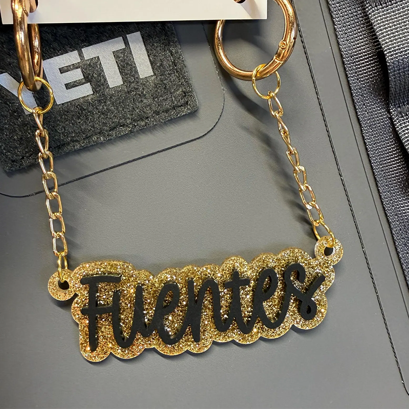 Custom Name Chain for Camino Bag, Acrylic Bag Charm, Personalized Tote Tag