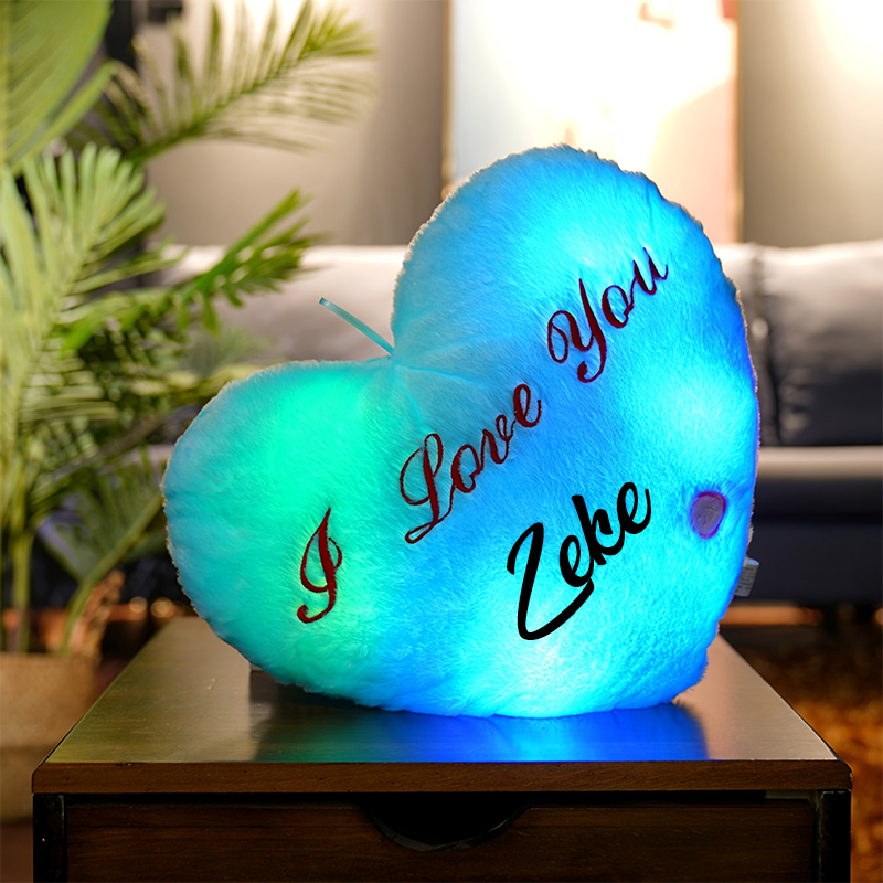 Light Up Heart Plush Pillow, Heart Toy with Colorful Lights