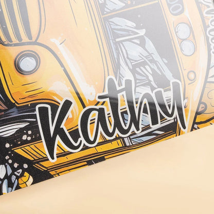 Personalized Erasable Cartoon Graffiti School Bus Acrylic Clipboard