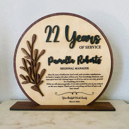 Retirement plaque recognition gift years of service farewell gift coworker gift