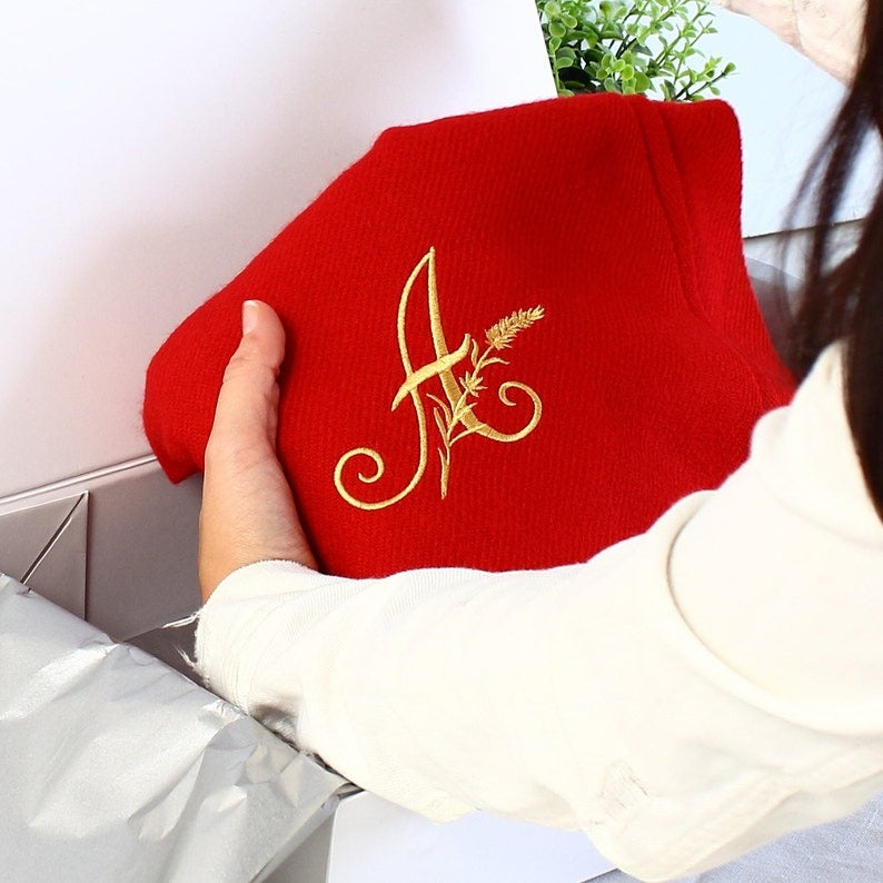 Embroidered Personalised Scarf, Monogrammed Scarf, Winter Scarf