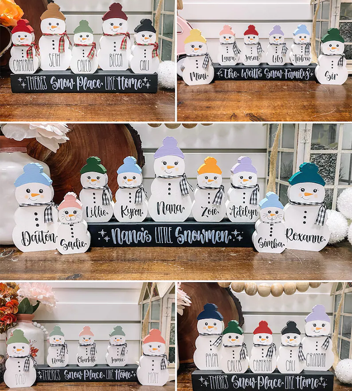 Personalized Snowman Block - Chunky Snowman Blocks