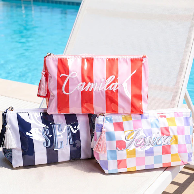 Personalized Embroidered Makeup Bag,Custom Waterproof Cosmetic Pouch