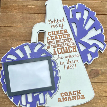 Custom Cheer Coach Photo Frame | Personalized Cheer Wall Hanging