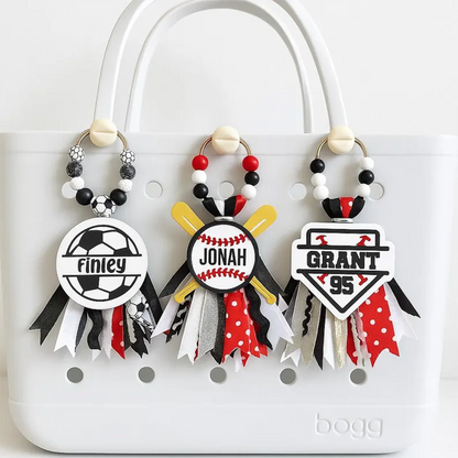 Personalized Sports Bag Tag | Custom Name Keychain | Team Gift | Bogg Bag Accessory