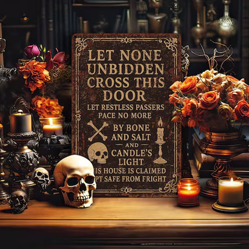 Witch’s Spell Metal Sign – Halloween Home Protection Poem