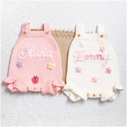 Personalized Baby Girl Romper, Custom Baby Name Romper