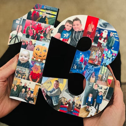 Freestanding Double Photo Number, Photo Collage, Birthday Gift, Photo Gift, Photo letter, Personalised gift