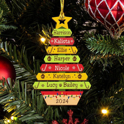 Custom Christmas Tree Ornament with Family Names, Family Christmas Ornament