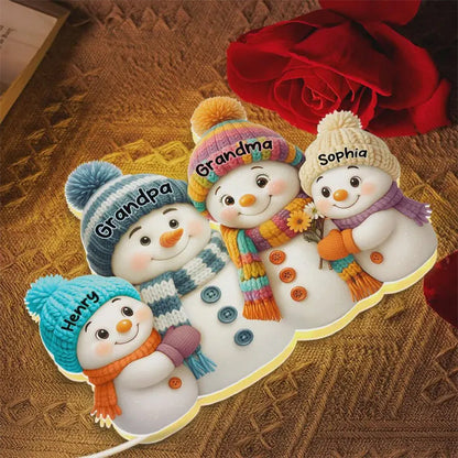 Personalized Snowman Family LED Light Box