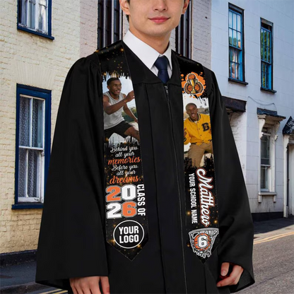 Custom Photo Graduation Stole: Personalized Class of 2026 Sash, Gift for Graduates