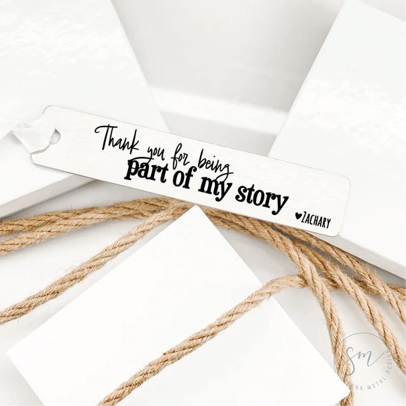 My Story Bookmark Thank You Being Part Love Gift Idea For Bookmark
