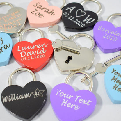 Boyfriend Gift Love Lock Engraved Fathers mothers day Padlock wedding engagement anniversary bridge gift  Personalised Key included Eternal