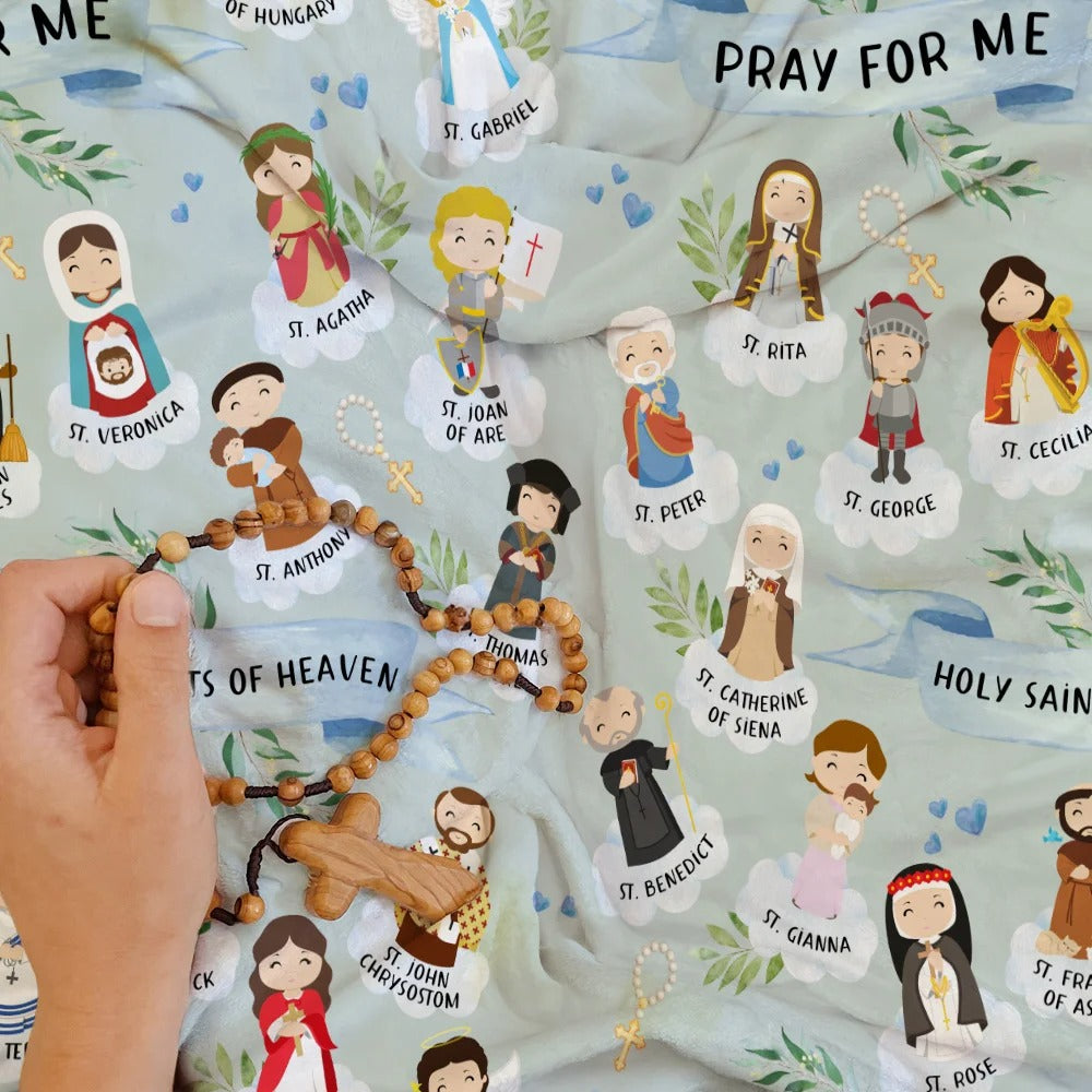 Holy Saints of Heaven Catholic Throw Blanket
