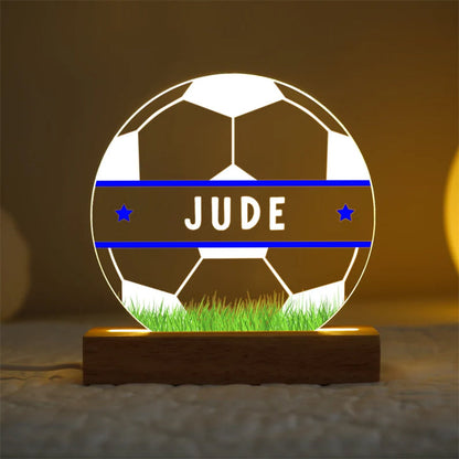 Personalised LED Football Lamp, Football Night Light Gift