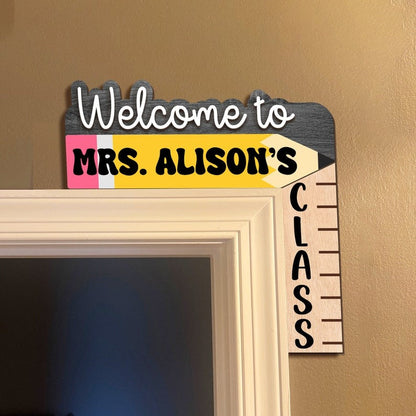 Personalized Teacher Name Doorframe Corner Sign