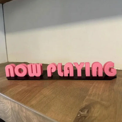 Now Playing Sign for Vinyl Records - Custom LP Display Stand & Record Holder
